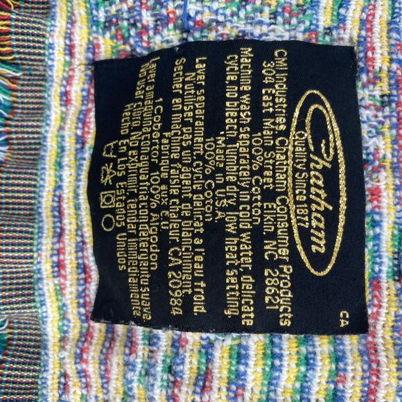 Santa Claus Tree & Dog Christmas Tapestry Throw Blanket 53” x48”Vintage USA Made - Picture 9 of 9